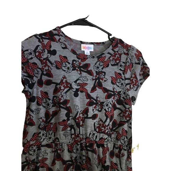 LuLaRoe Dress Girl's Size 12 Minnie Mouse Gray Cap Sleeve NEW - Picture 3 of 8